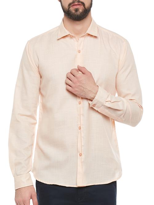 beige cotton casual shirt - 14462659 - Very Small Image - 1