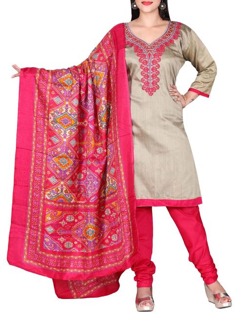The Chennai Silks embroidered cotton churidaar suits - 14463283 - Very Small Image - 1