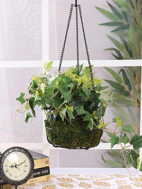 Decorative Polyester Artificial Ivy Plant with Hanging Basket - 14463405 - Very Small Image - 1