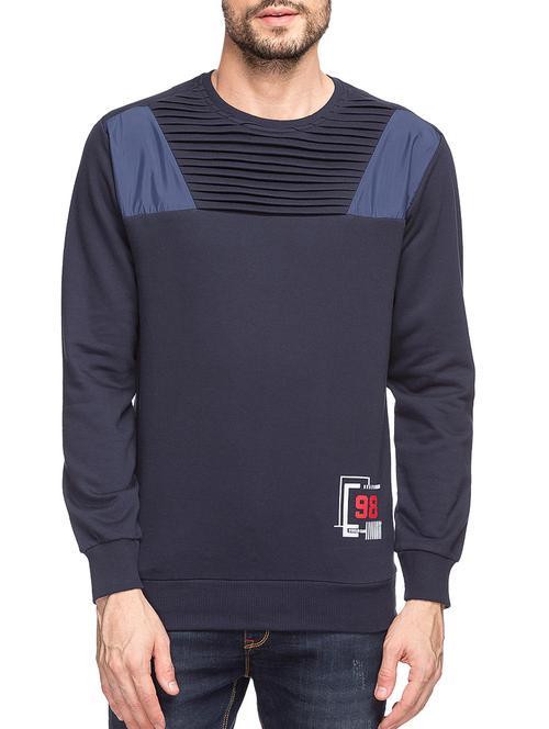 navy blue cotton sweatshirt - 14463455 - Very Small Image - 1