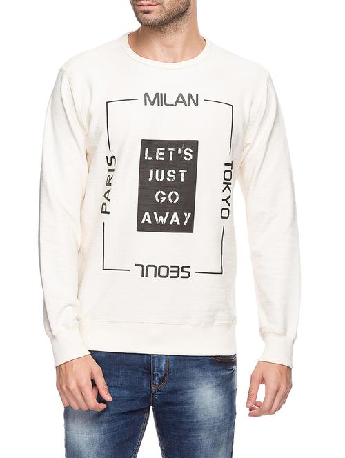 white cotton sweatshirt - 14463458 - Very Small Image - 1