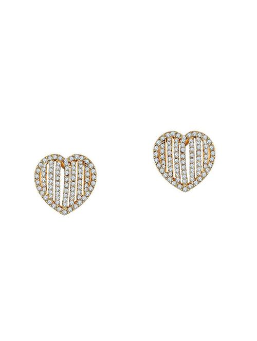 gold copper studs earrings - 14463833 - Standard Image - 1
