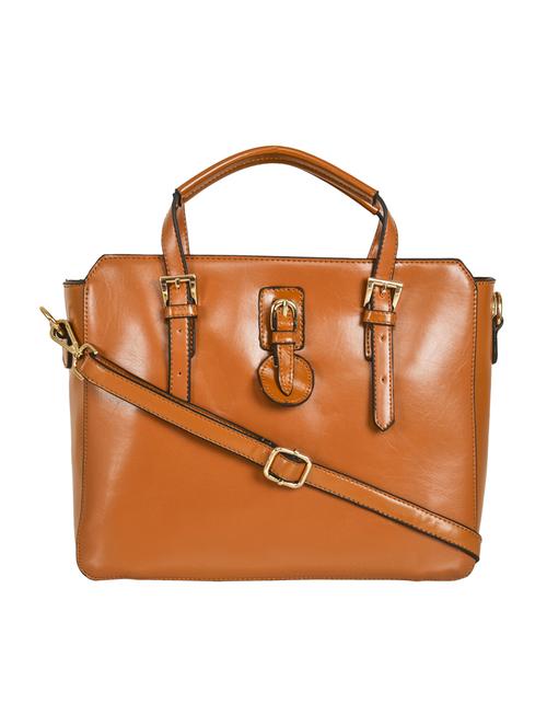 tan leatherette regular handbag - 14464048 - Very Small Image - 1
