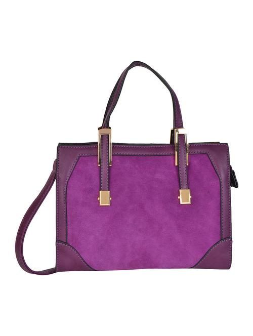 purple leatherette handbag - 14464057 - Standard Image - 1