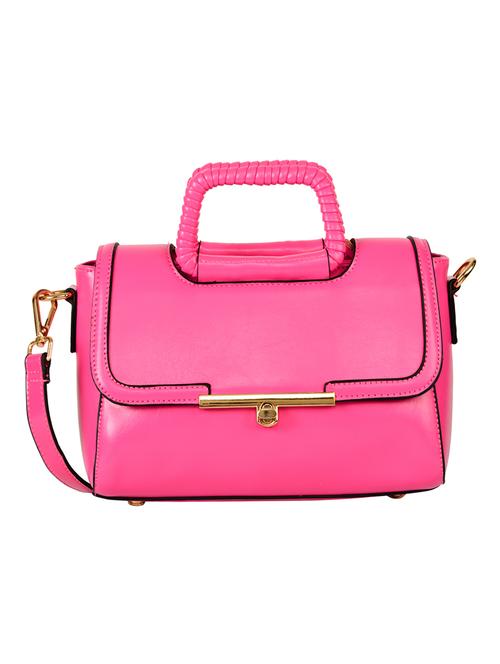 pink leatherette handbag - 14464059 - Standard Image - 1
