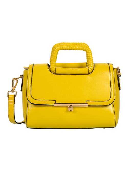 yellow leatherette handbag - 14464061 - Standard Image - 1