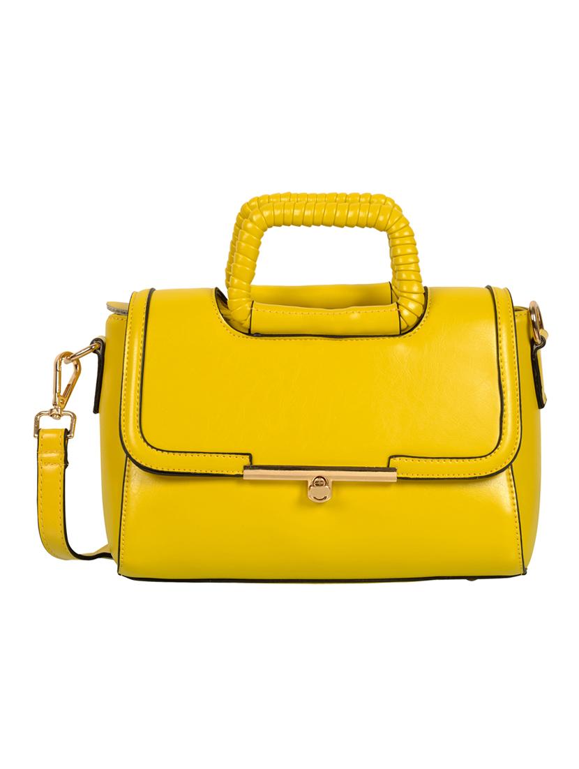 yellow leatherette handbag