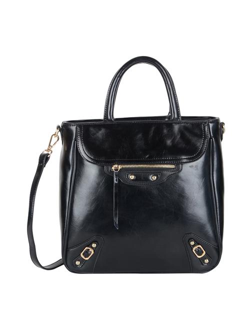 black leatherette regular handbag - 14464064 - Very Small Image - 1