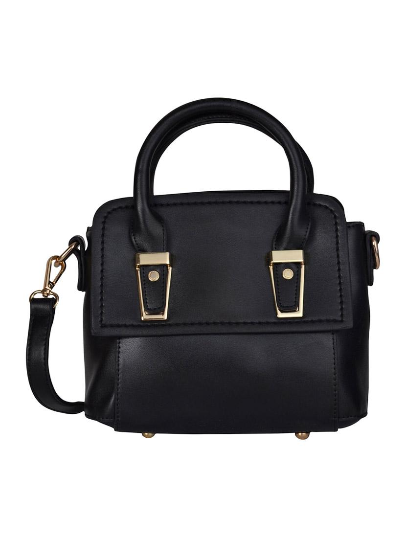 black leatherette regular handbag - 14464076 - Zoom Image - 1
