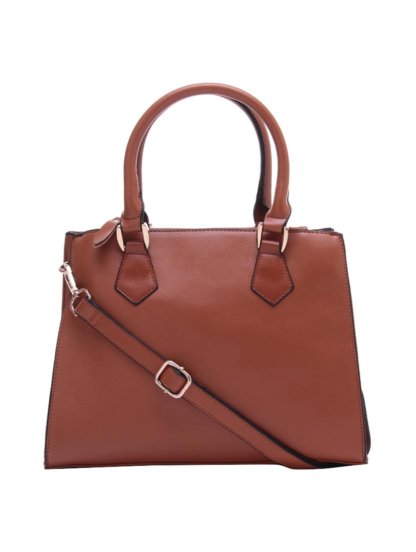 brown leatherette regular handbag - 14464086 - Zoom Image - 1