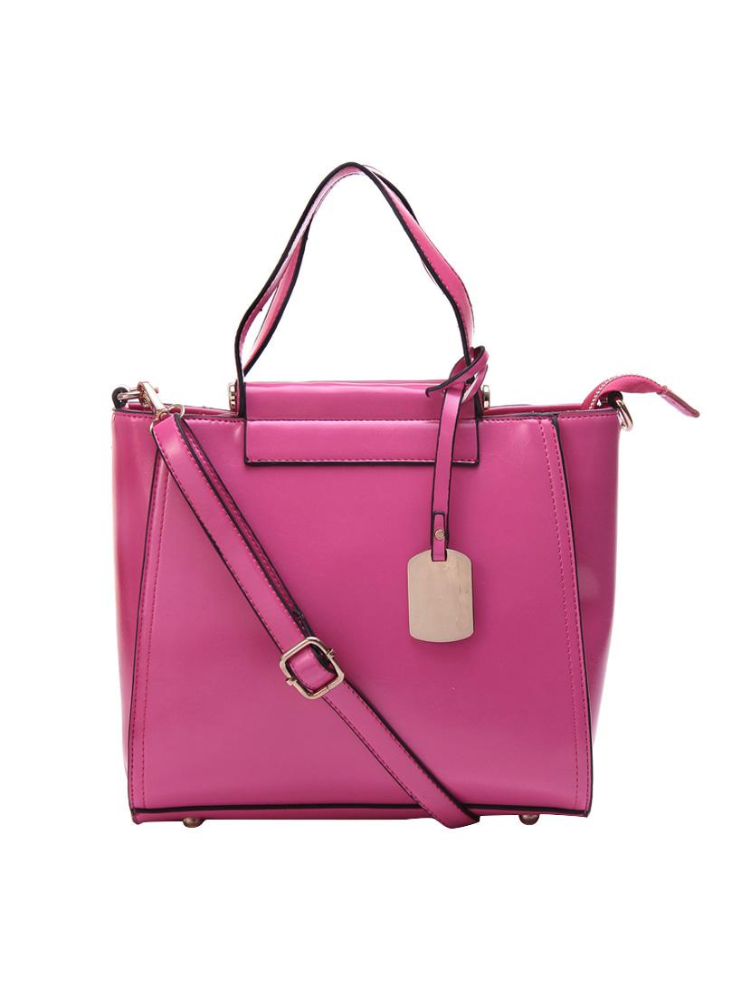 pink leatherette regular handbag - 14464090 - Zoom Image - 1