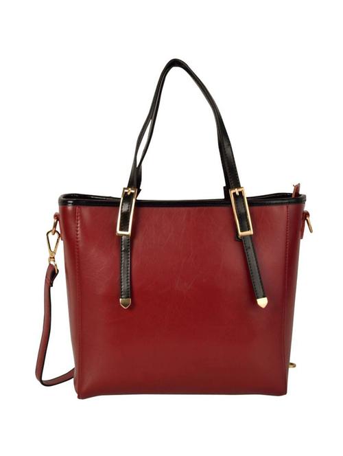 maroon leatherette regular handbag - 14464169 - Very Small Image - 1