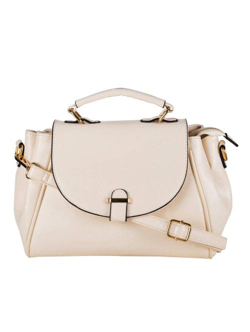 white leatherette regular handbag - 14464274 - Very Small Image - 1