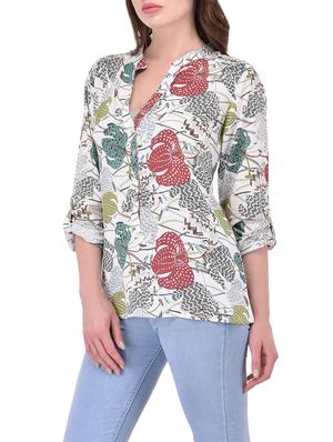 white printed cotton top - 14464333 - Standard Image - 2
