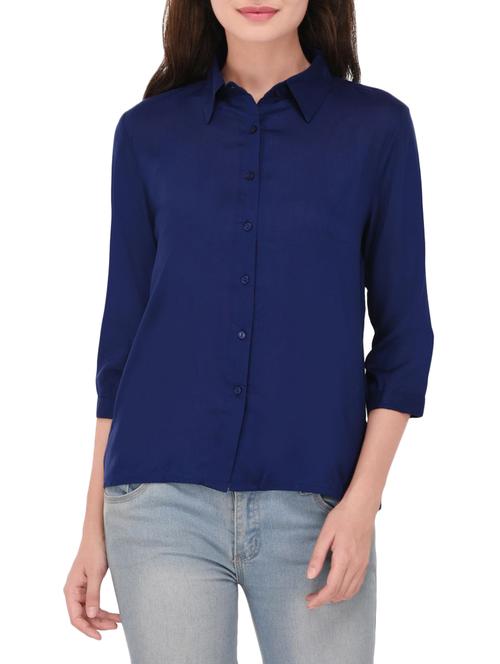 Navy blue cotton shirt - 14464355 - Standard Image - 1
