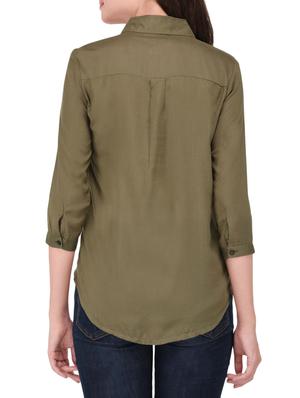green cotton shirt - 14464360 - Standard Image - 3