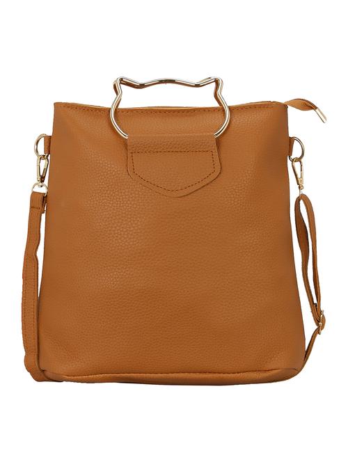 brown leatherette regular tote - 14464365 - Very Small Image - 1