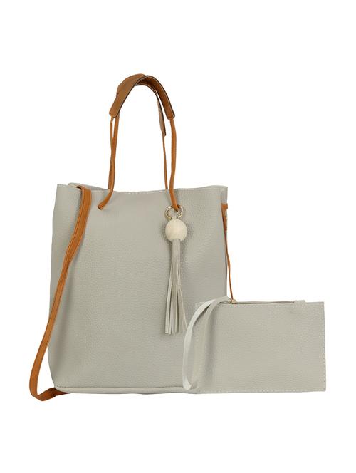 grey leatherette regular tote - 14464368 - Very Small Image - 1