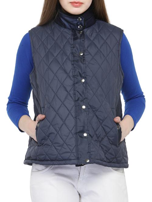 Blue quilted & padded jacket - 14464424 - Standard Image - 1