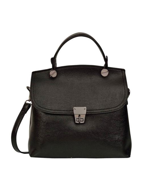 black leatherette regular handbag - 14464464 - Standard Image - 1