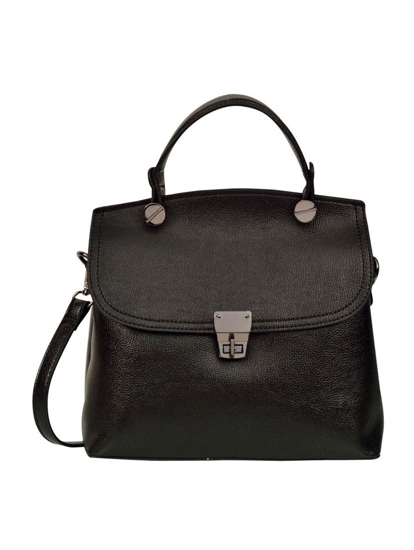 black leatherette regular handbag - 14464464 - Zoom Image - 1