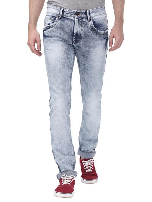 grey cotton washed jeans - 14464467 - Very Small Image - 1