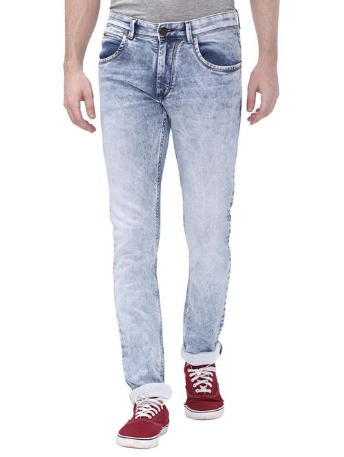 blue cotton washed jeans - 14464473 - Very Small Image - 1