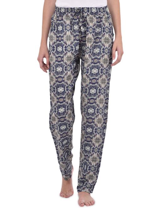 blue printed cotton pajama - 14464496 - Standard Image - 1