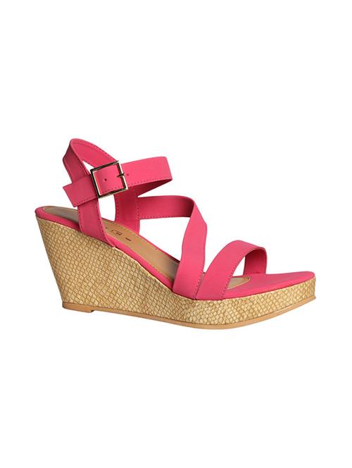 pink ankle strap wedge - 14464648 - Standard Image - 1