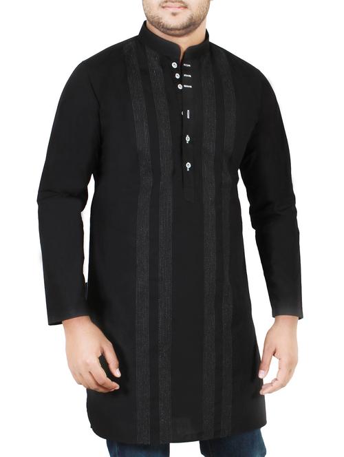 black cotton printed kurta - 14465439 - Very Small Image - 1