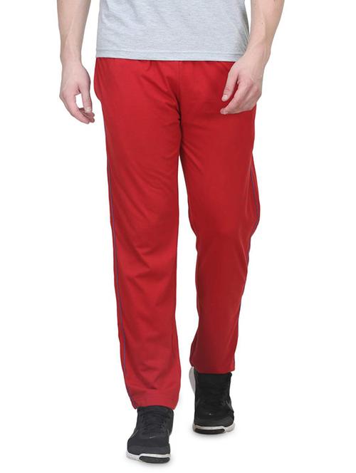 red cotton full length track pant - 14465490 - Very Small Image - 1