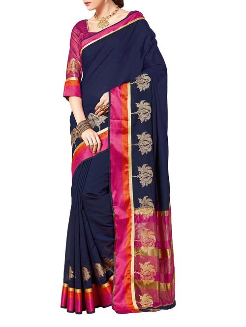 blue woven saree - 14465518 - Very Small Image - 1