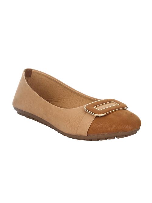 beige faux leather slip on ballerina - 14465650 - Standard Image - 1