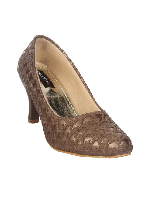 brown faux leather slip on pumps - 14465659 - Standard Image - 1