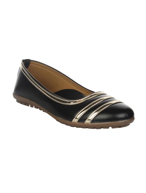 black faux leather slip on ballerina - 14465670 - Standard Image - 1