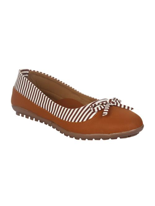 tan faux leather slip on ballerina - 14465674 - Standard Image - 1