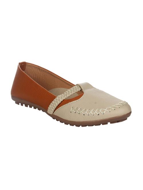 tan faux leather slip on ballerina - 14465677 - Standard Image - 1