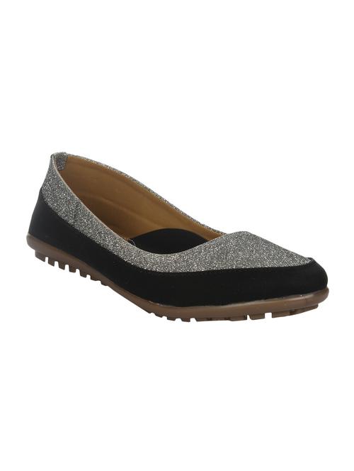 black faux leather slip on ballerina - 14465682 - Standard Image - 1