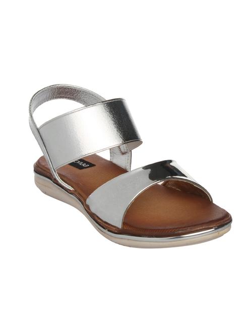 silver faux leather back strap sandals - 14465685 - Standard Image - 1