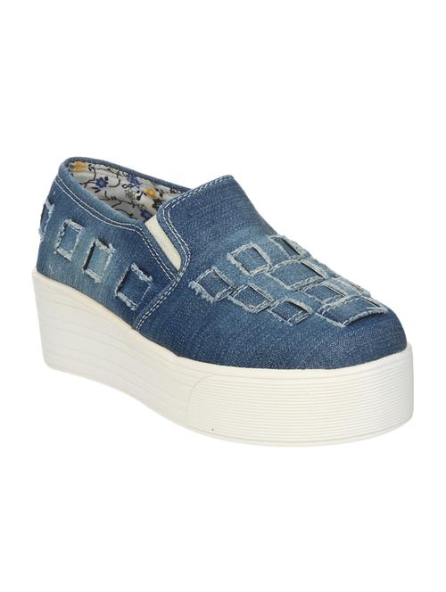 blue denim plimsolls sneakers - 14465715 - Standard Image - 1