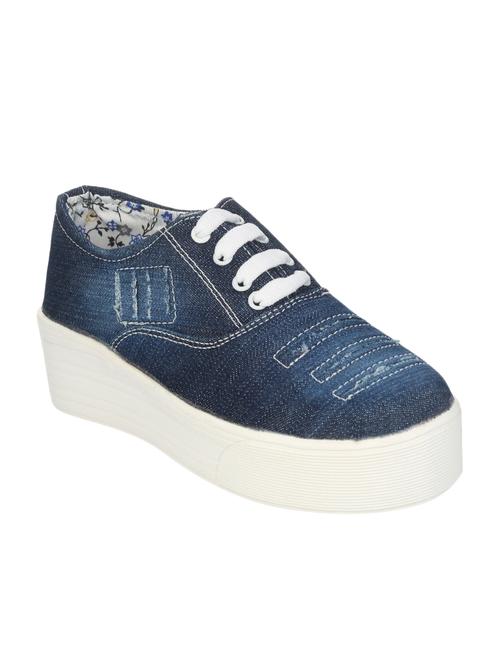 navy denim plimsolls sneakers - 14465718 - Standard Image - 1