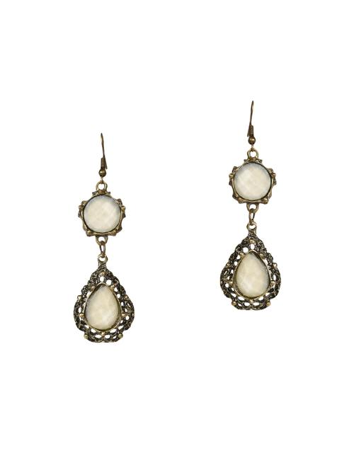 gold metal drop earrings - 14465875 - Very Small Image - 1