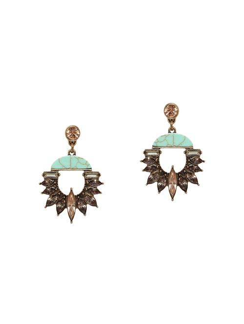 gold metal drop earrings - 14465887 - Very Small Image - 1