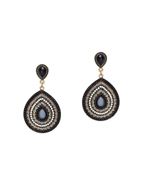 black metal drop earrings - 14465921 - Very Small Image - 1