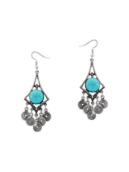 silver metal drop earrings - 14465927 - Very Small Image - 1