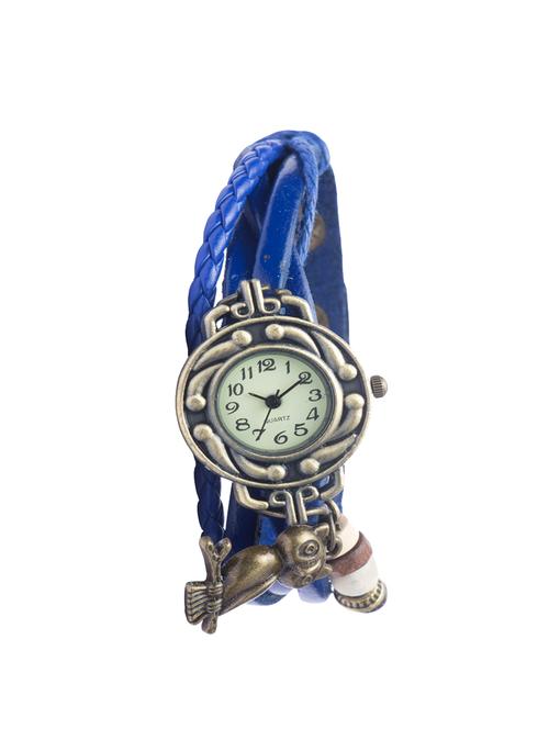 Angel Glitter hipster beaded blue leather watch - 14466102 - Standard Image - 1