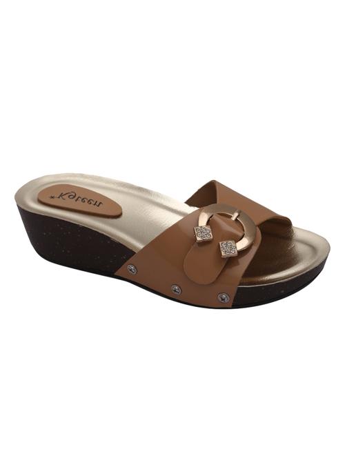 beige faux leather slip on wedges - 14466196 - Very Small Image - 1
