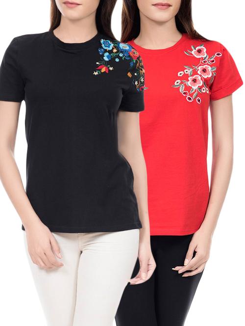 set of 2 multi colored viscose tee - 14466211 - Standard Image - 1