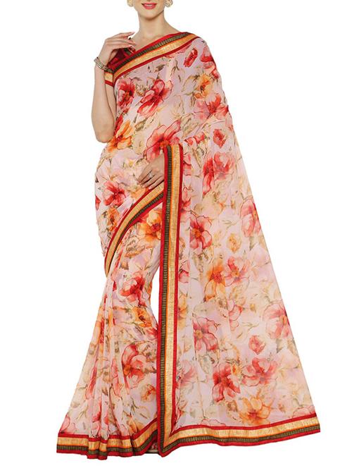 multi colored georgette printed saree - 14466224 - Very Small Image - 1