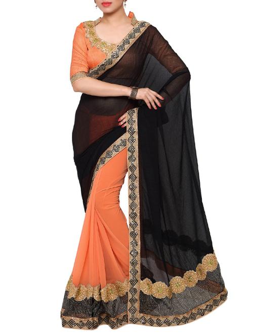 black half and half saree - 14466407 - Very Small Image - 1